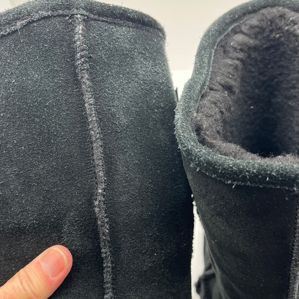Bjorndal‎ Suede Fur Lined Boots High Womens 7 Black Cabin Cottage Boho - Picture 15 of 17